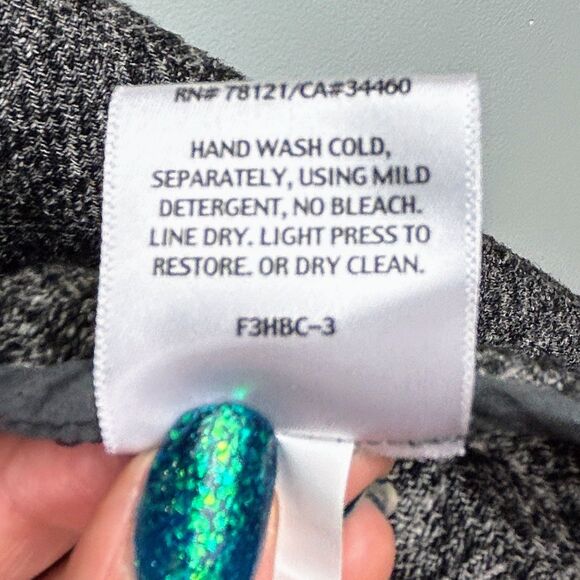 Eileen Fisher Waterfall Cardigan Knit Open Front Drape Jacket HerIngbone Gray XL - Picture 12 of 12